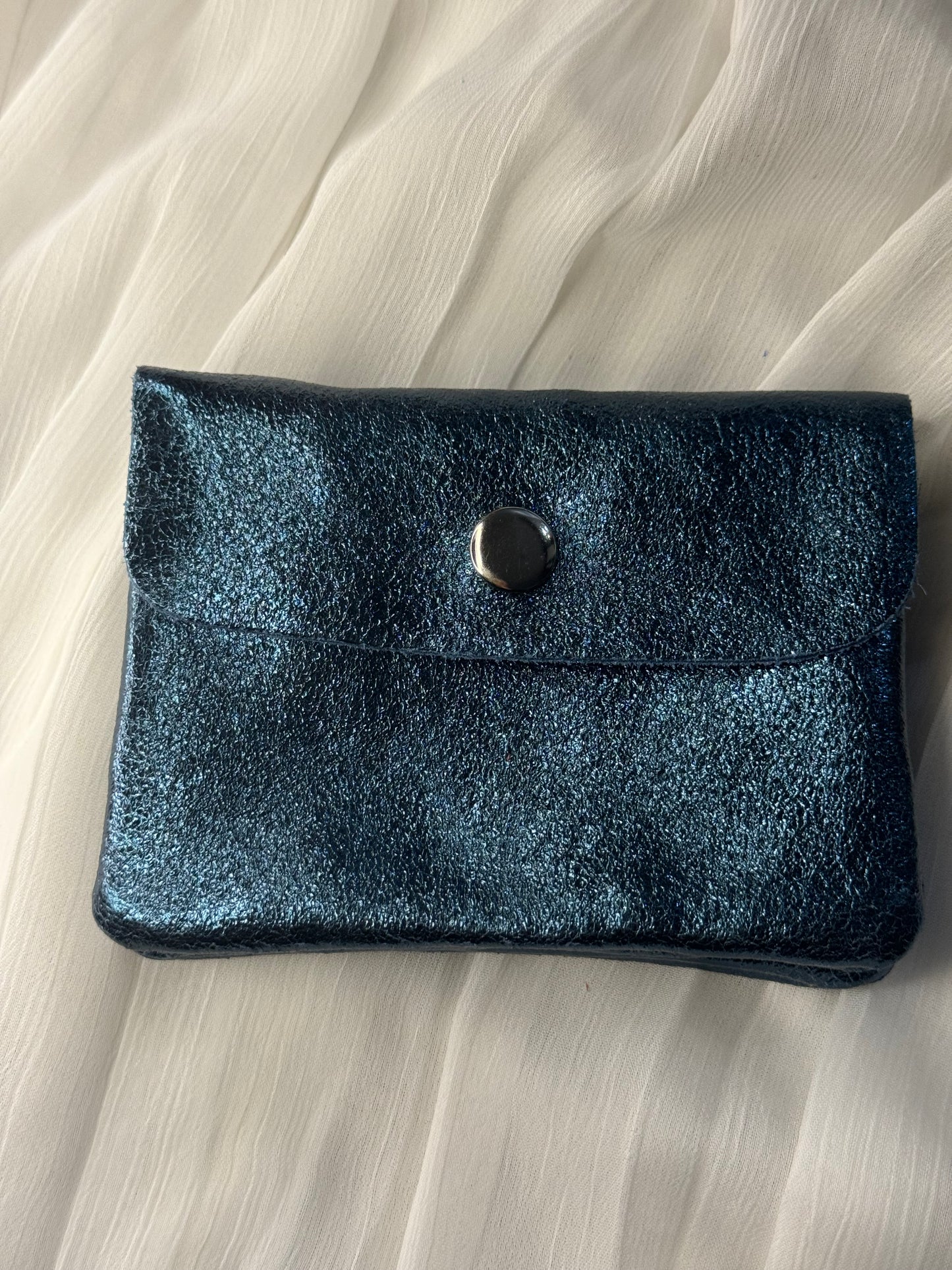 Porte monnaie bleu canard