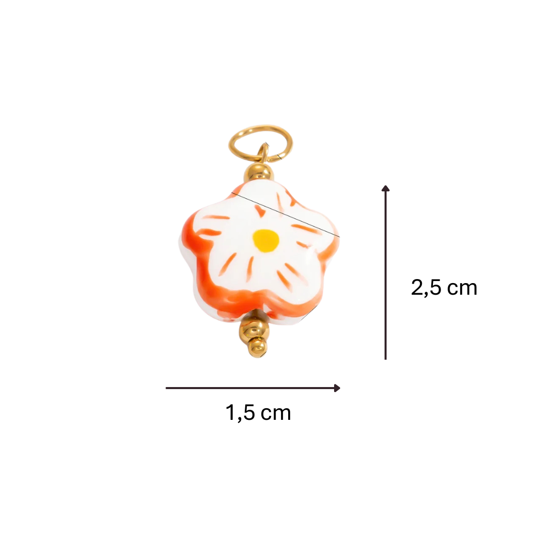 Charm fleur orange