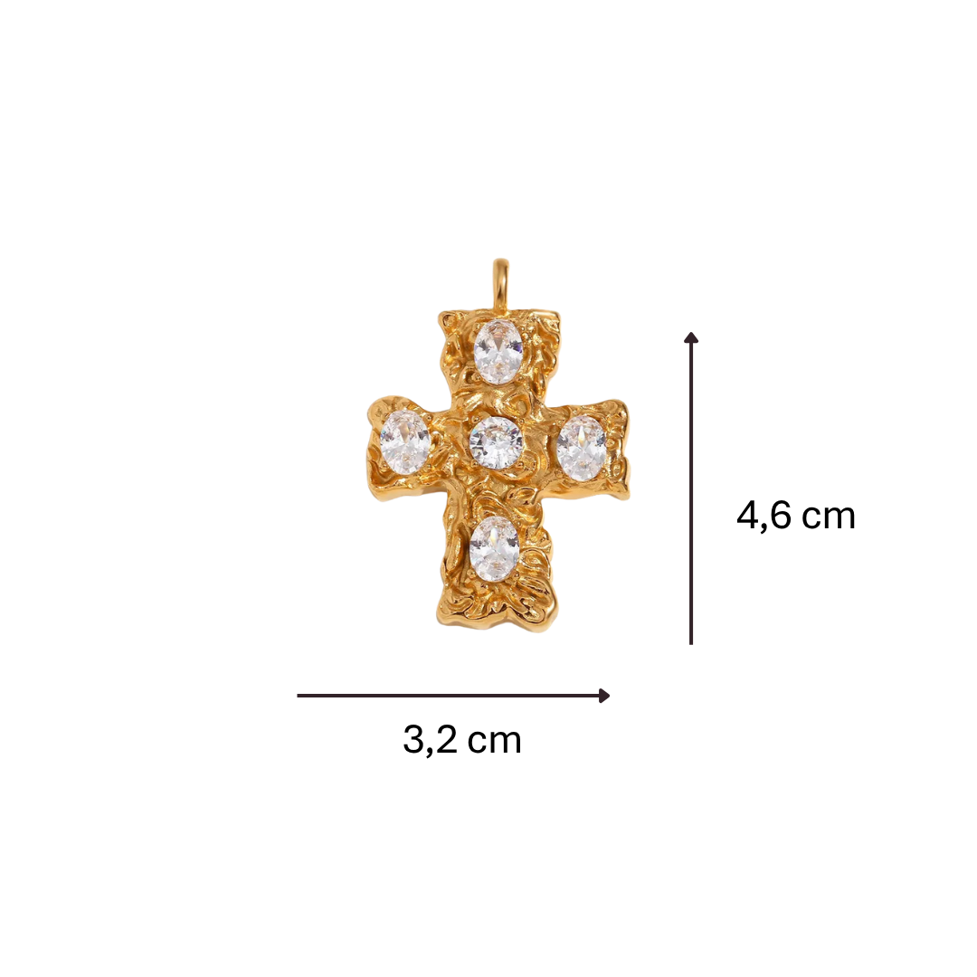 Charm croix diamant