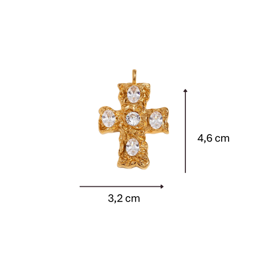 Charm croix diamant