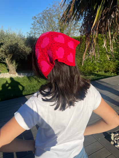 Bandeau rose à cœurs