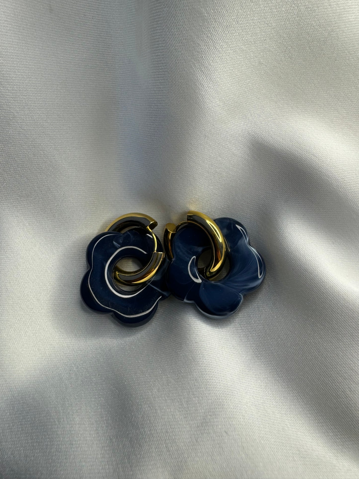 Boucles d’oreilles fleurs bleues