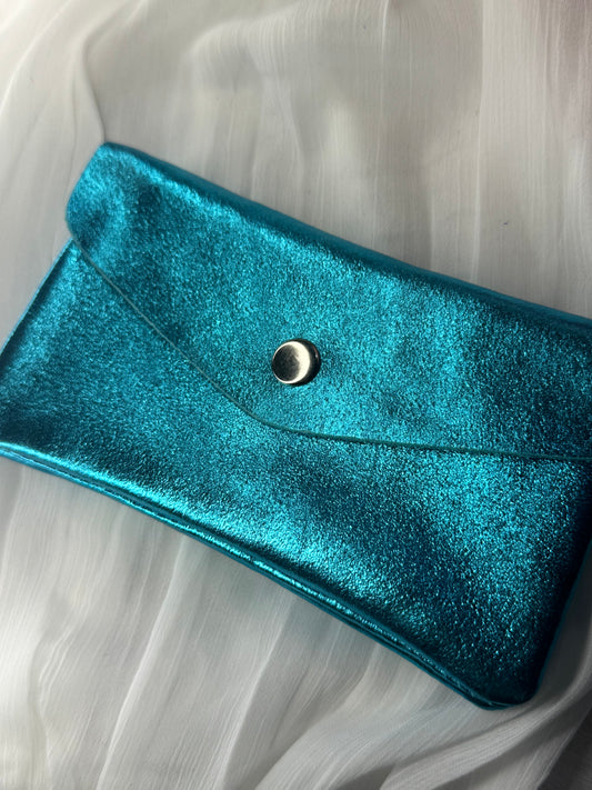 Portefeuille bleu turquoise