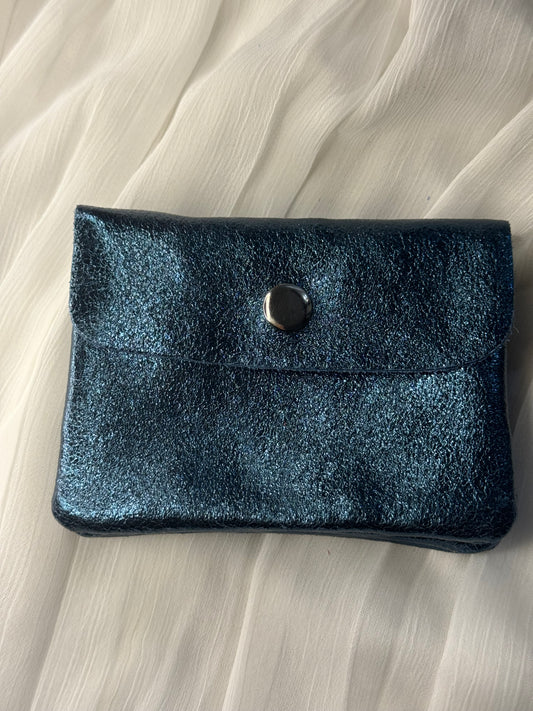 Porte monnaie bleu canard