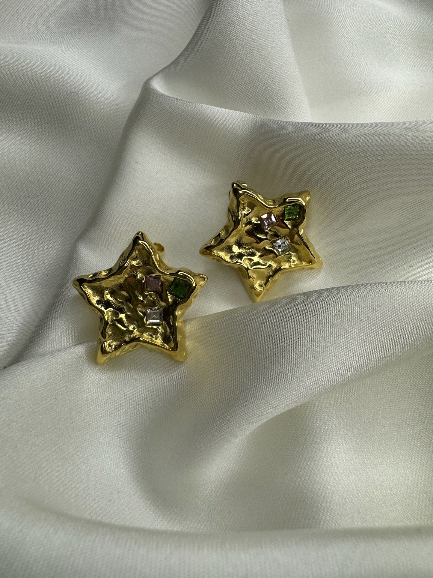 Boucles d’oreilles étoile et strass