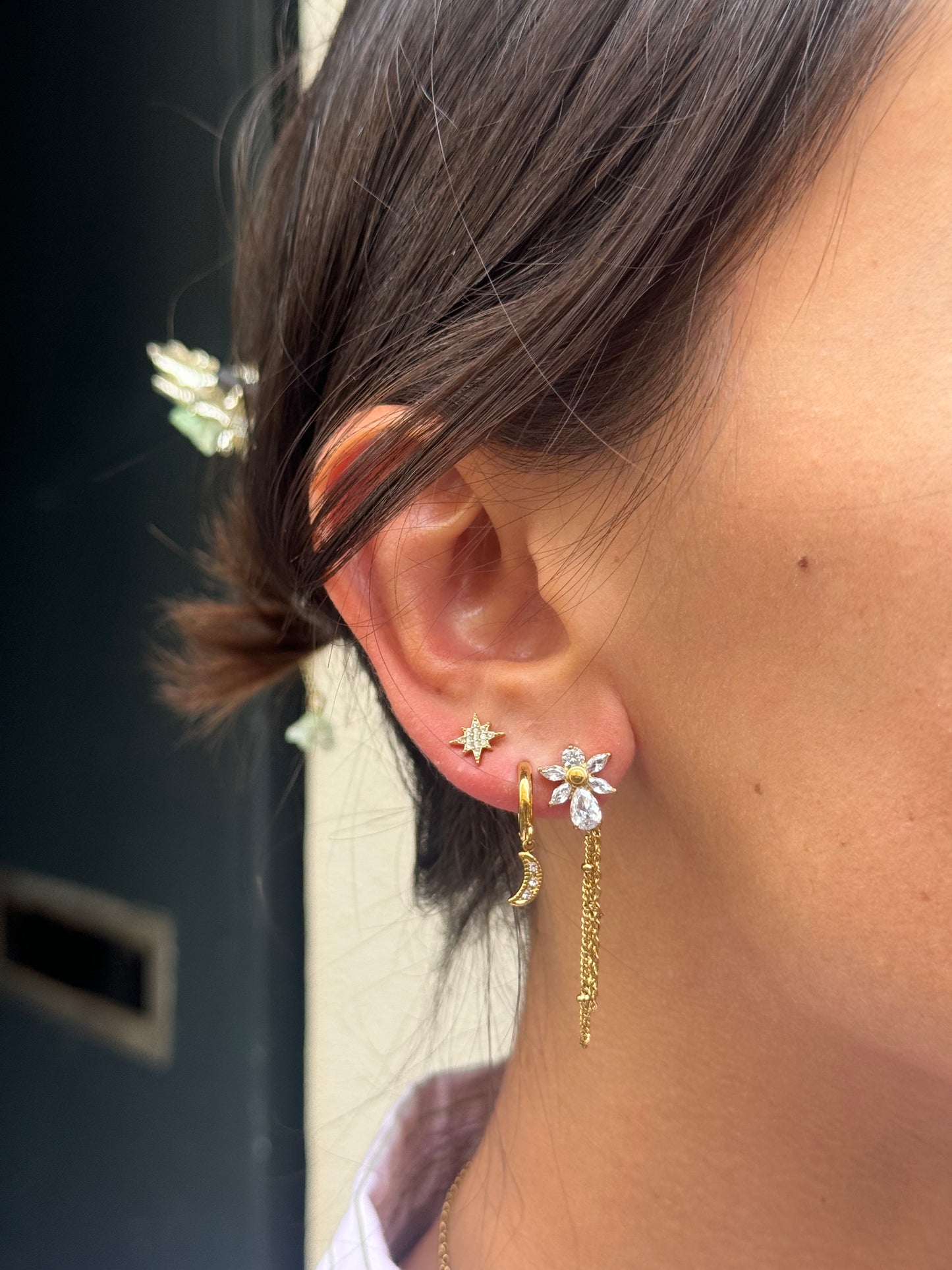 Boucles d'oreilles pendantes à chaine