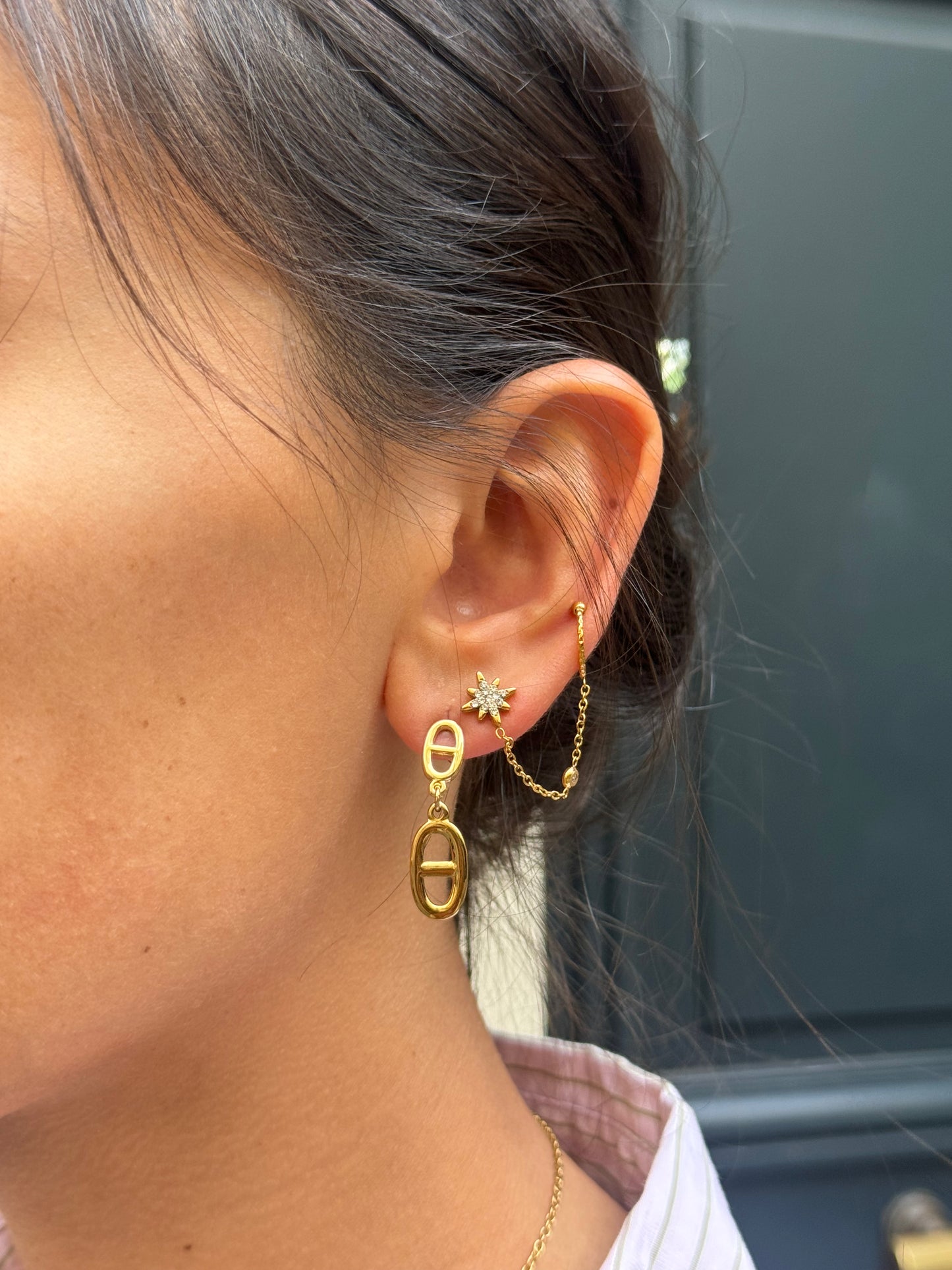 Boucles d'oreilles maille marine