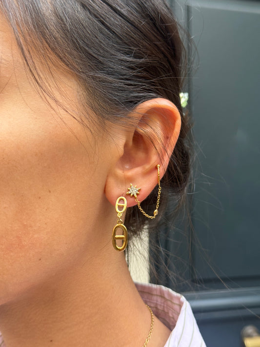 Boucles d'oreilles maille marine