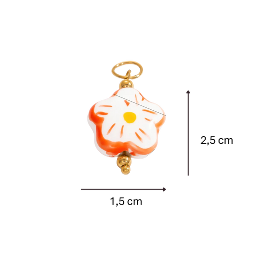 Charm fleur orange